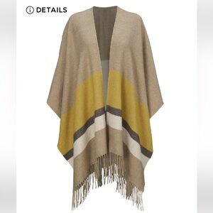 Cabi Travel Cape Striped Fringe Poncho